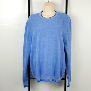 Dalmine Men Size L Blue Cotton Knit Sweater Crewneck Vintage Long Sleeve